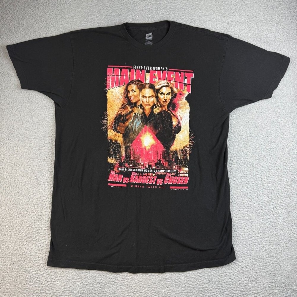 WRESTLEMANIA 35 Shirt Men's‎ 2XL Rhonda Rousey Charlotte Flair Becky Lynch WWE